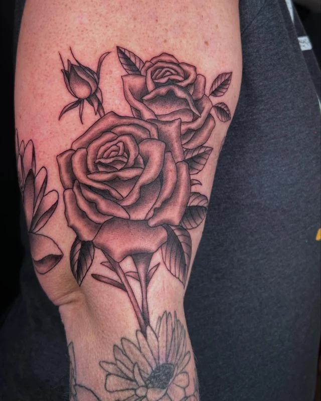 Got a great start to the next phase on this floral sleeve!  Thank you so much Katie!